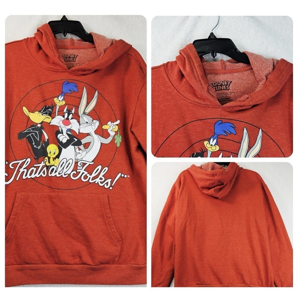 Loony Tunes Bugs Bunny Woman's Pullover Hoodie Sweatshirt XL 15-16 Pouch Pocket